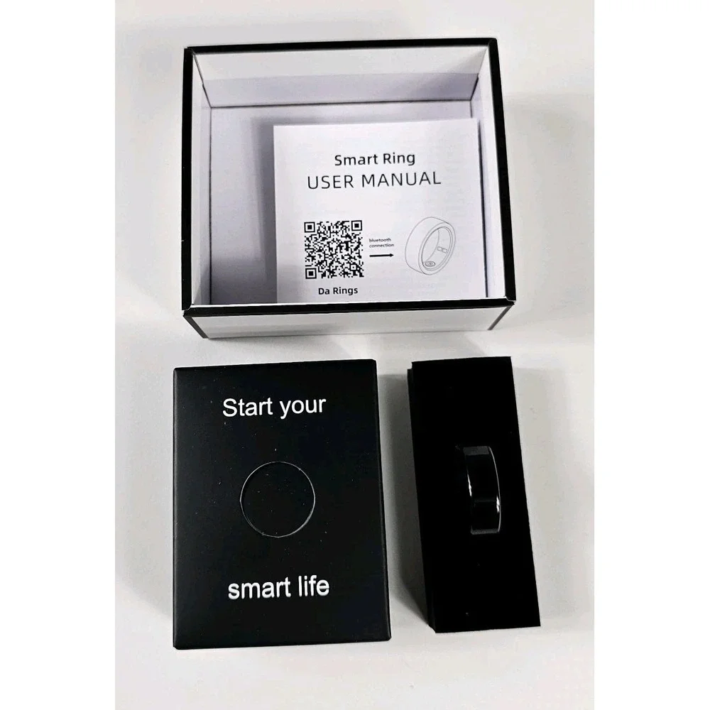 Smart Ring Health Tracker Fitness Tracker Heart Sleep Size 12 Black‎ NIB